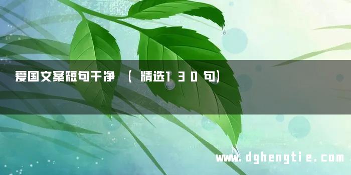 爱国文案短句干净 (精选130句)
